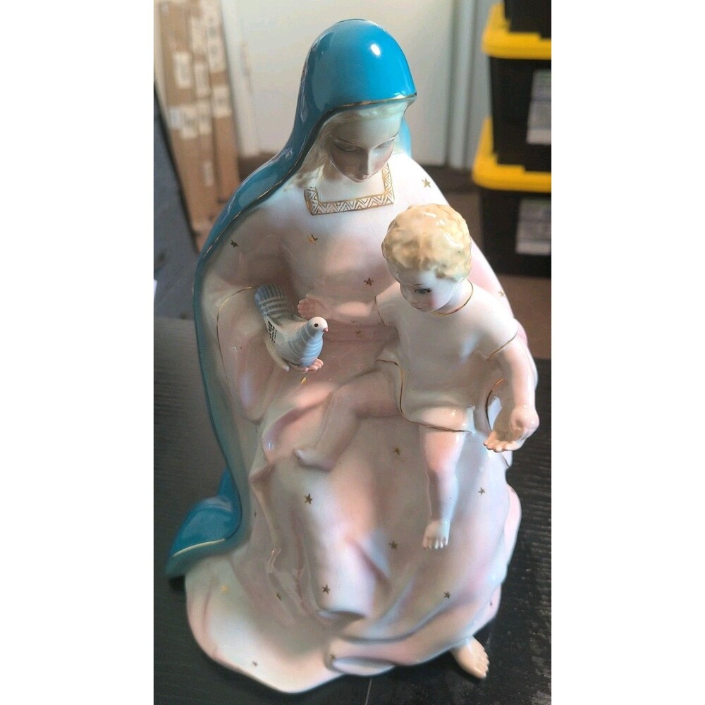 Vintage Bonaventura Italy Madonna Child Porcelain Figurine Statue Ministero 198
